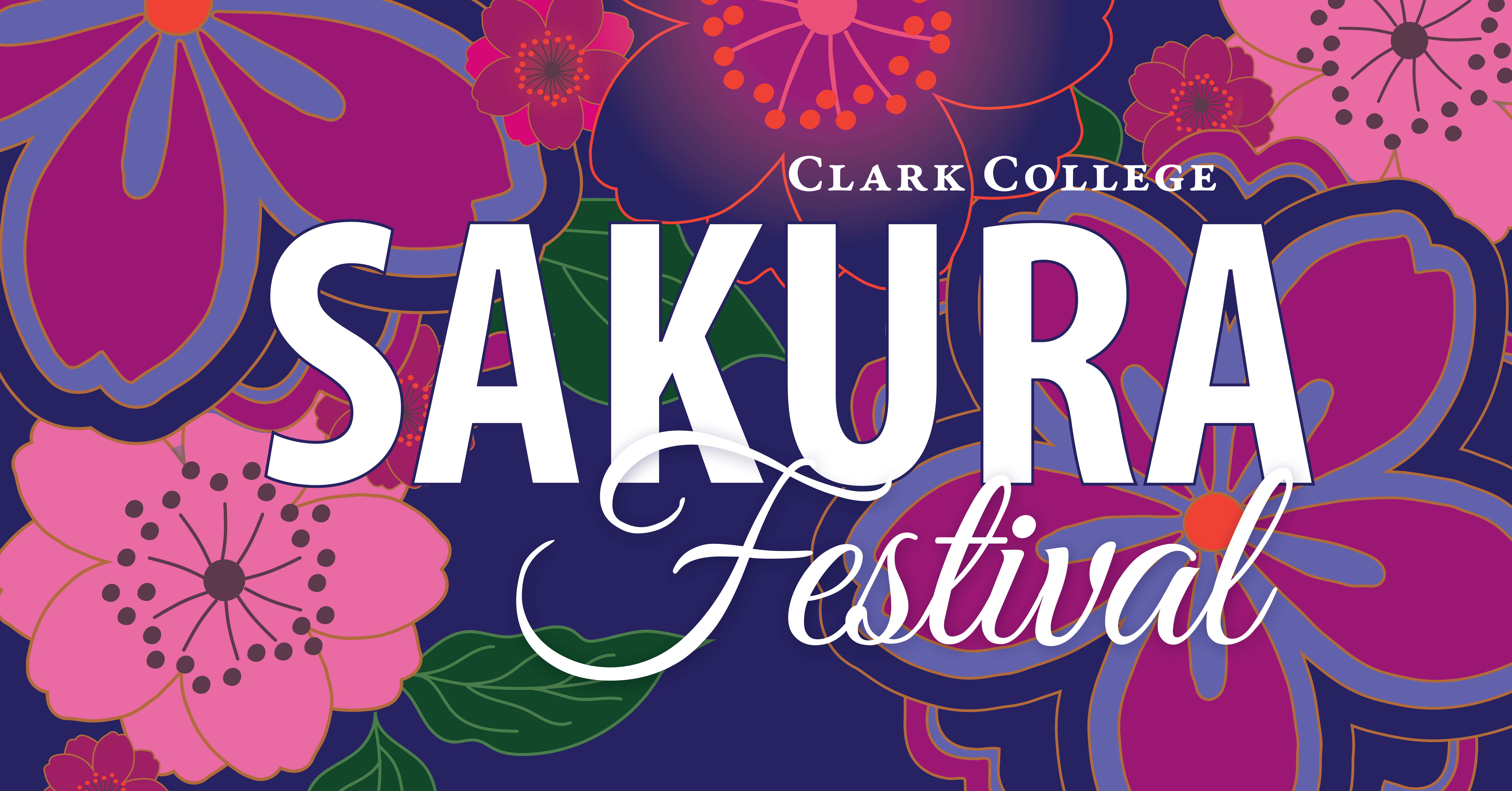 Sakura Festival on bright colors
