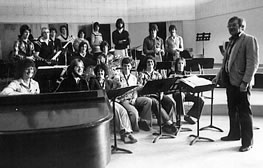 Dale Beacock with the Clark College band