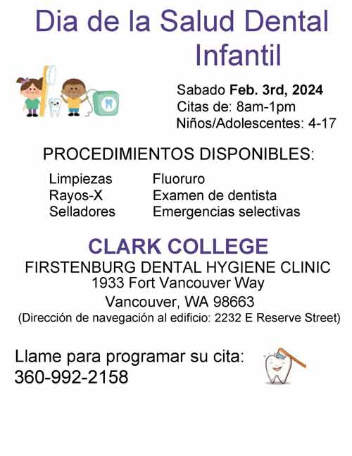 A flyer in Spanish explaining Children's Dental Health Day for February 3rd