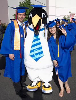 Two Clark graduates with Oswald