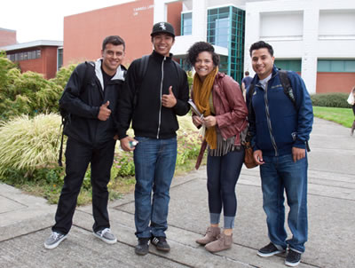 Four Clark students on opening day 2011