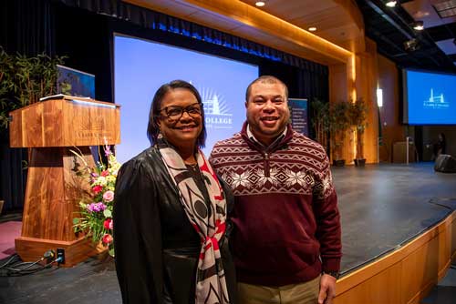 Dr Edwards with Student Speaker Ray Jackson.