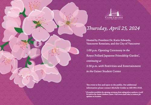 A flyer explaining the event details for the Sakura festival