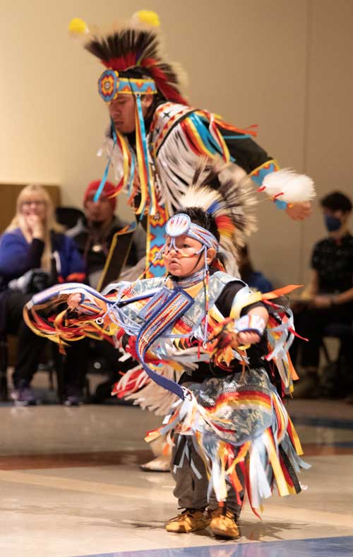 A couple of POWWOW dancers during a performance