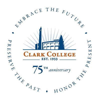 Clark College 75th anniversary logo