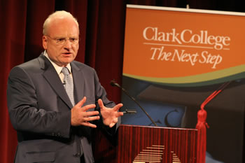 Distinguished Lecturer Richard Clarke speaks at Clark College