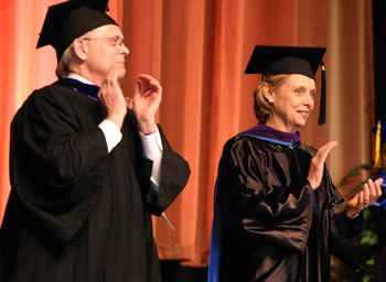 Board of Trustees Chair Kim Peery and Governor Chris Gregoire