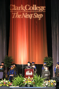 Clark County amphitheatre stage during commencement 2006