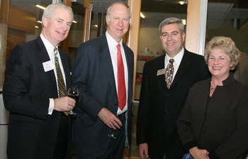 Bank of Clark County CEO Mike Worthy, Distinguished Lecturer David Gergen, Clark College President Bob Knight and Confluence Project Executive Director Jane Jacobsen 